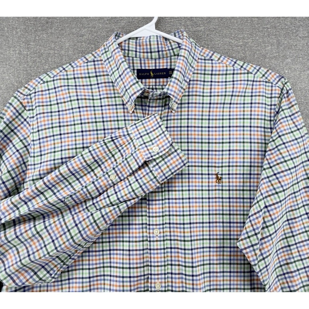 Ralph Lauren Shirt Men Size XXL Multicolor Plaid Long Sleeve Button Up Preppy